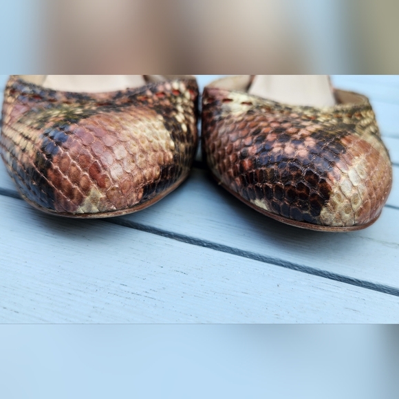 L.K. Bennett dusty pink, snake print leather ankle strap high heel pump in 38 - Picture 15 of 16